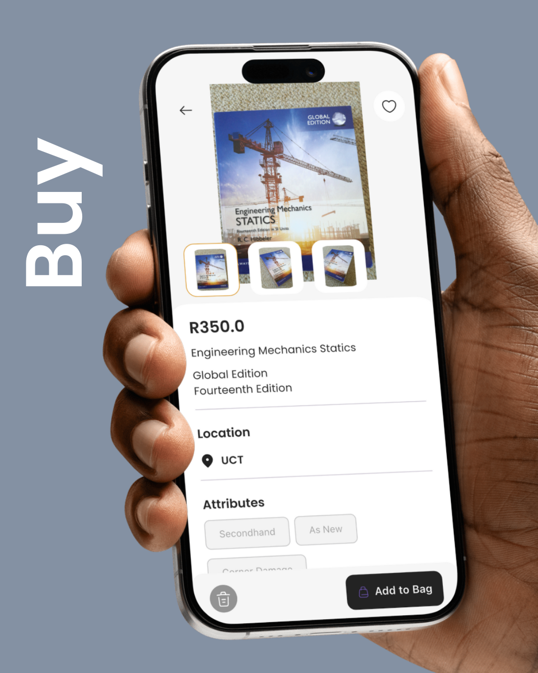 Amber app textbook details page